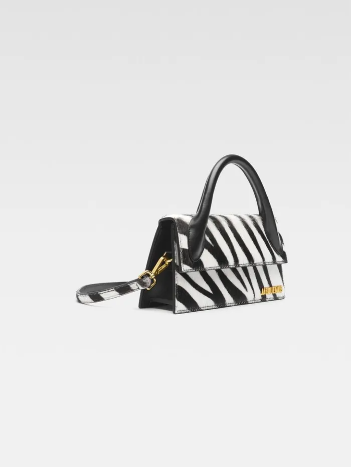 Women Crossbody and Handbags JACQUEMUS The Long Chiquito Black and White Zebra Women Crossbody and Handbags JACQUEMUS The Long Chiquito Black and White Zebra