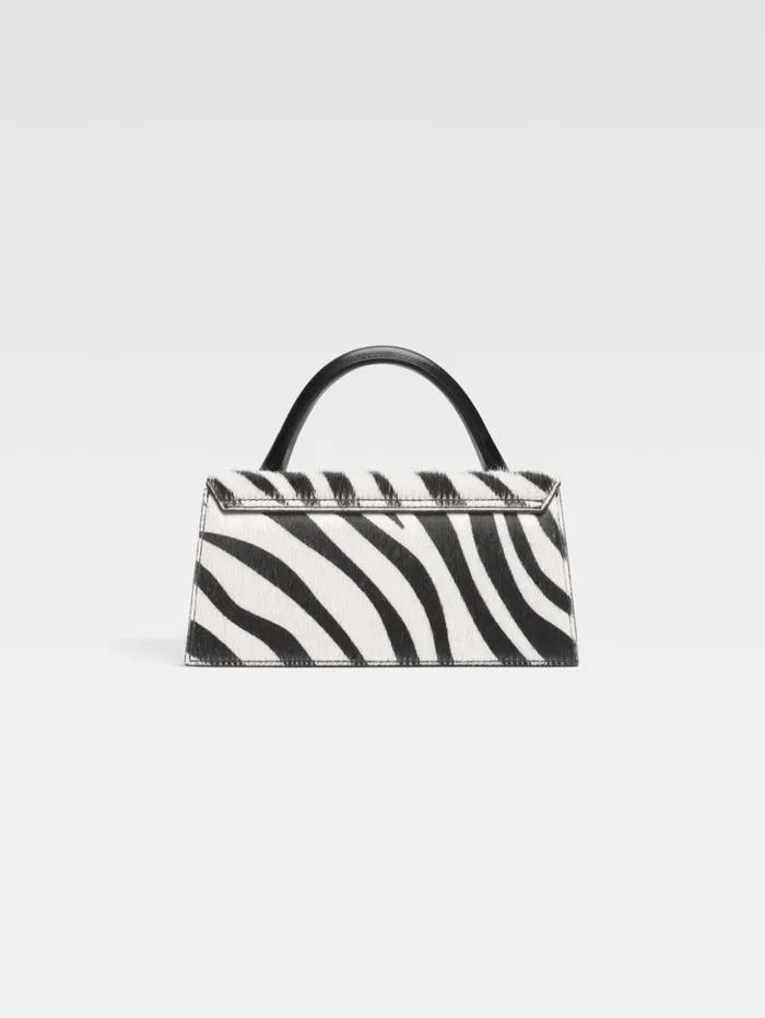 Women Crossbody and Handbags JACQUEMUS The Long Chiquito Black and White Zebra Women Crossbody and Handbags JACQUEMUS The Long Chiquito Black and White Zebra
