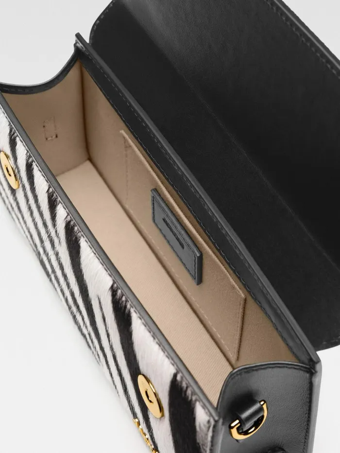 Women Crossbody and Handbags JACQUEMUS The Long Chiquito Black and White Zebra Women Crossbody and Handbags JACQUEMUS The Long Chiquito Black and White Zebra
