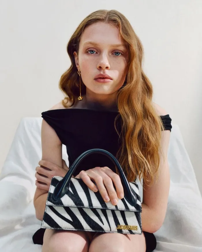 Women Crossbody and Handbags JACQUEMUS The Long Chiquito Black and White Zebra Women Crossbody and Handbags JACQUEMUS The Long Chiquito Black and White Zebra