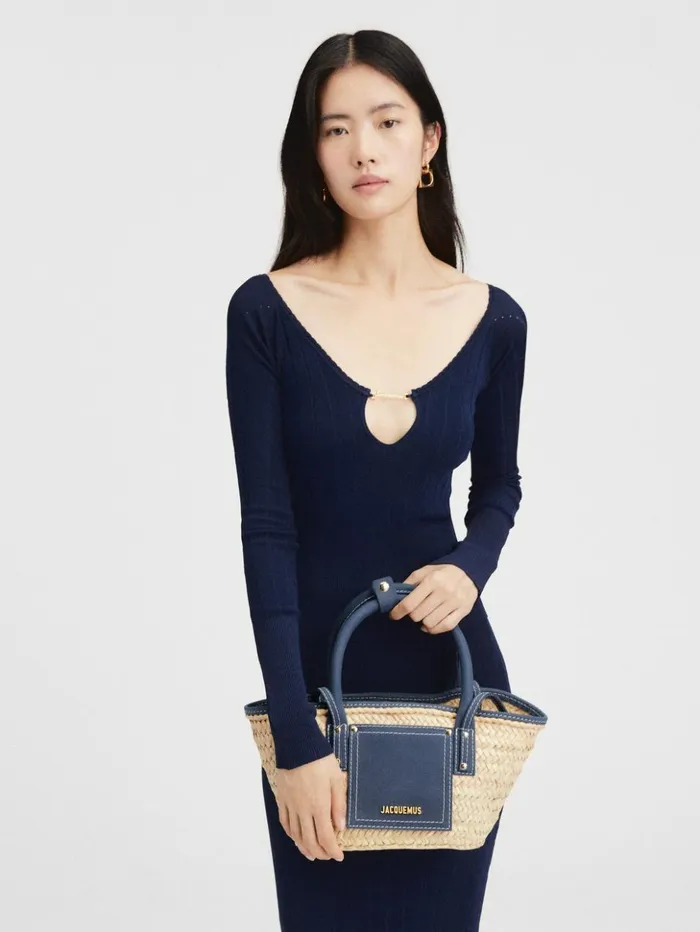 Women Crossbody and Handbags JACQUEMUS The Small Soli Basket Dark Navy Women Crossbody and Handbags JACQUEMUS The Small Soli Basket Dark Navy