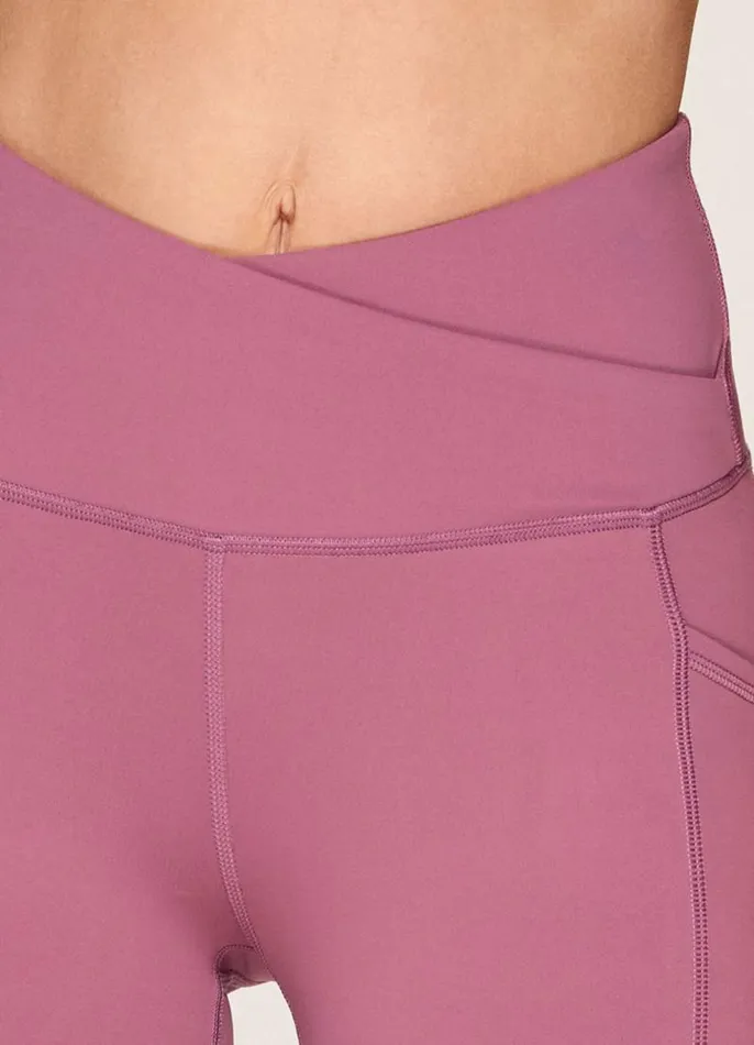 Women Crossover Ultra Hold Capri Dusty Rose RBX Active Leggings