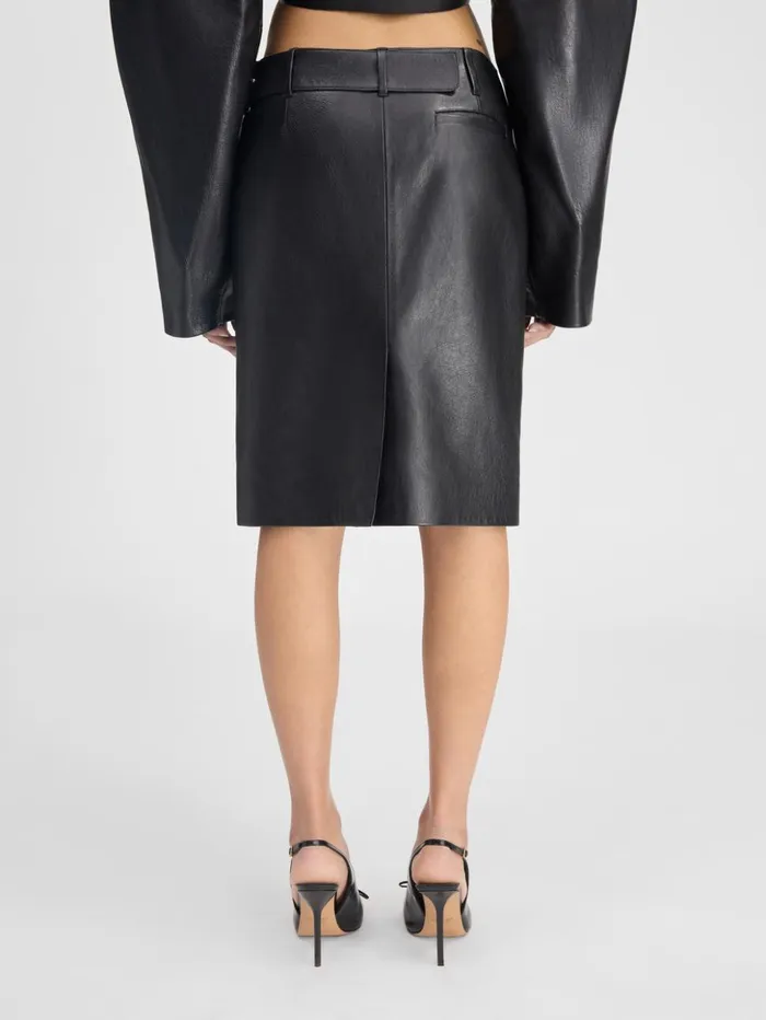 Women Dresses and Skirts JACQUEMUS The Obra Leather Skirt Black Women Dresses and Skirts JACQUEMUS The Obra Leather Skirt Black