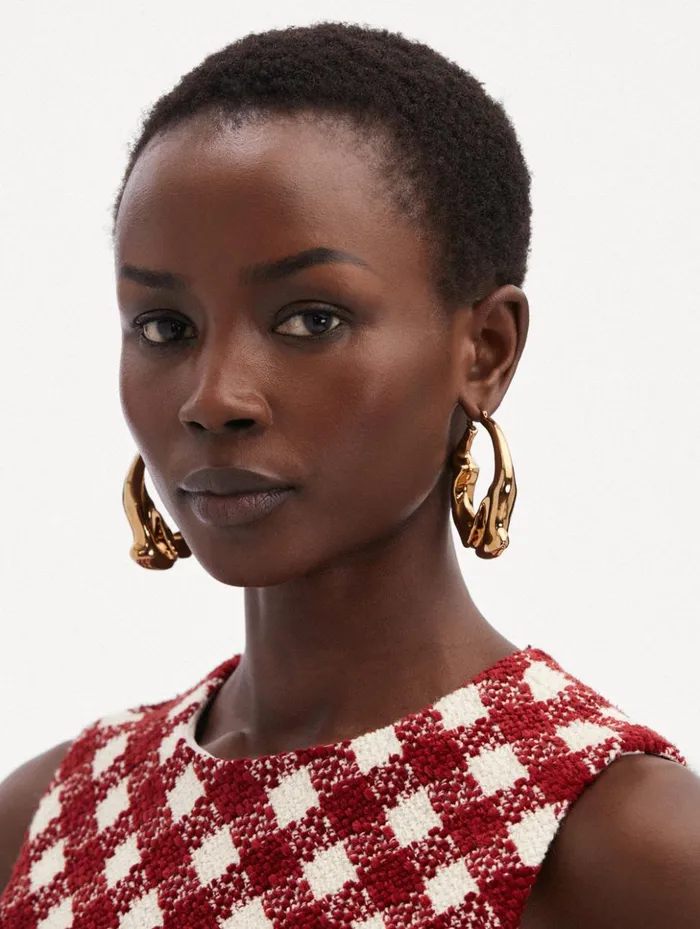 Women Earrings Oscar De La Renta Crushed Hoop Earrings Gold Women Earrings Oscar De La Renta Crushed Hoop Earrings Gold