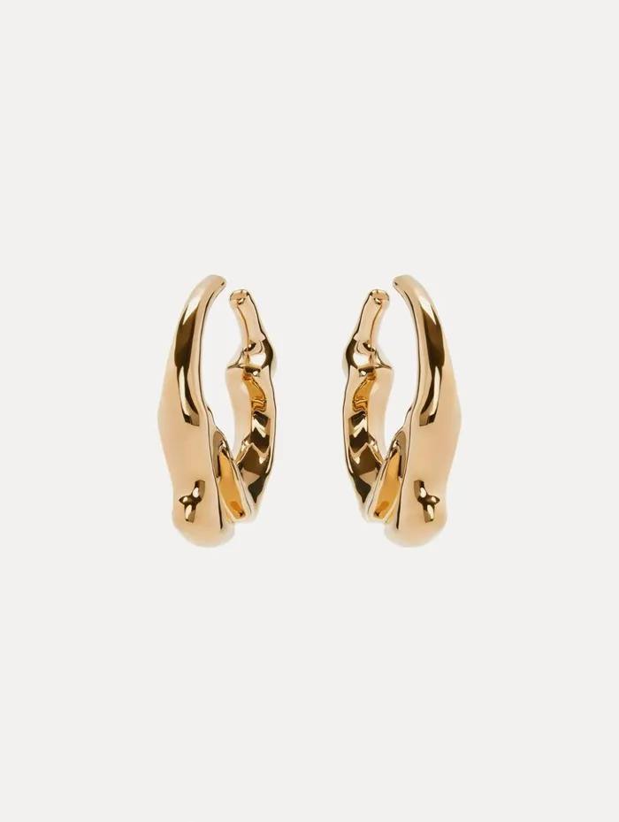 Women Earrings Oscar De La Renta Crushed Hoop Earrings Gold Women Earrings Oscar De La Renta Crushed Hoop Earrings Gold