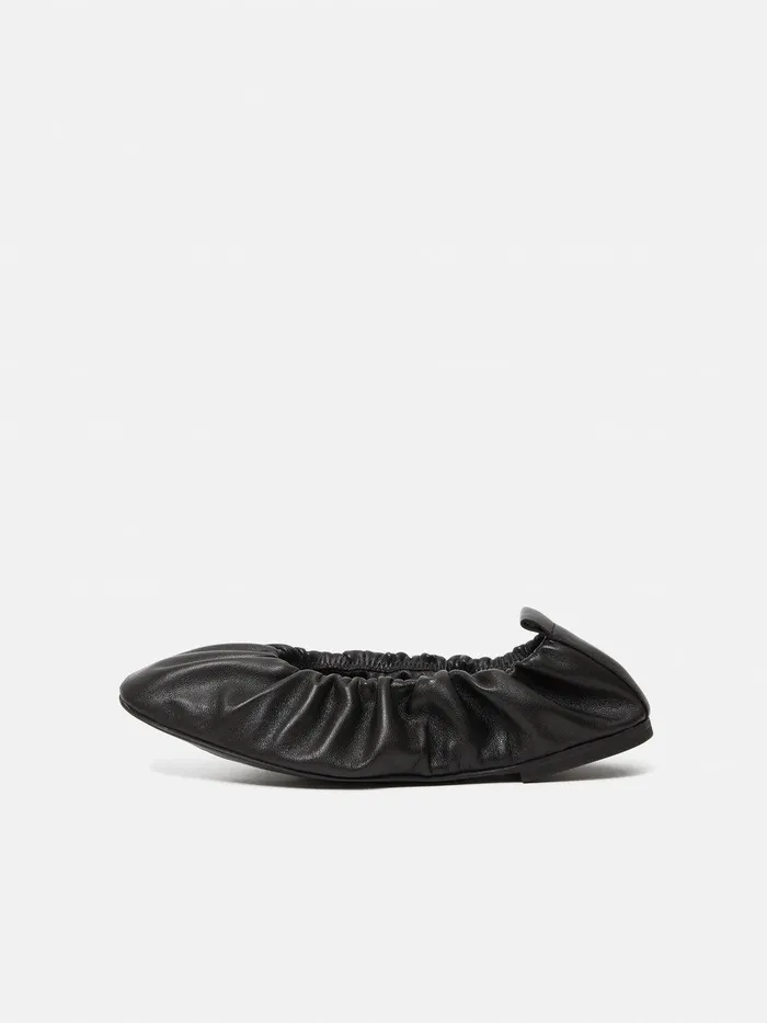 Women Elasticated Ballerina Black Jigsaw Leather