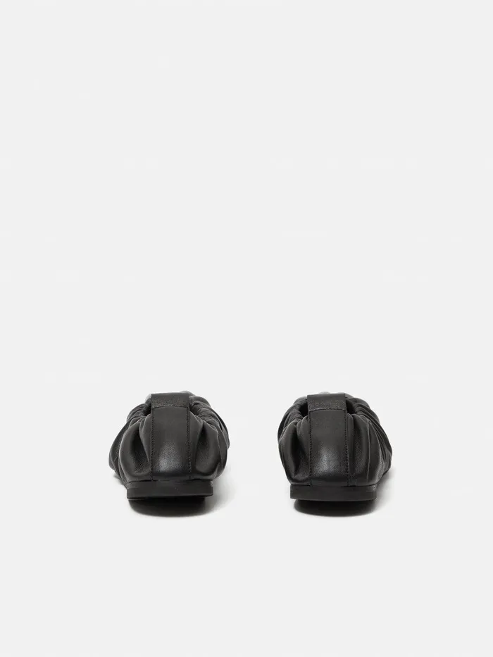 Women Elasticated Ballerina Black Jigsaw Leather