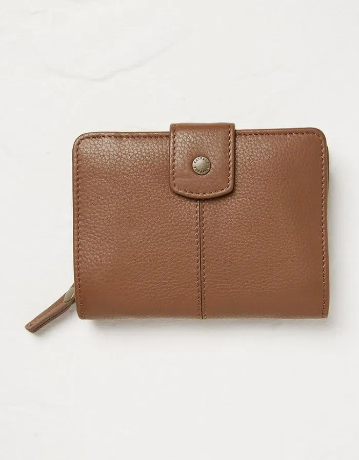 Women FatFace Bags and Wallets Etta Leather Zip Purse Tan