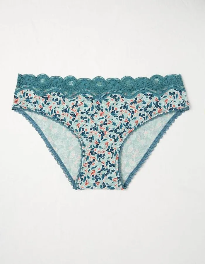 Women FatFace Buy 2 Get 1 Free Underwear Batik Floral Mini Knickers Green Haze