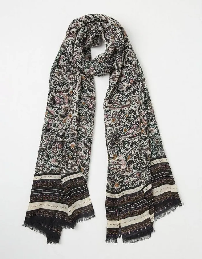 Women FatFace Scarves Wild Paisley Lightweight Scarf Multi