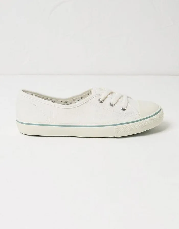 Women FatFace Sneakers Suzie Ballet Sneakers White