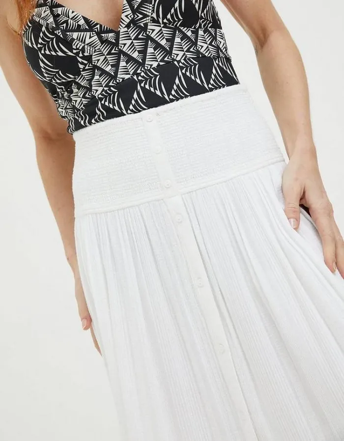 Women FatFace Vacation Shop Rhea Beach Maxi Skirt Ivory