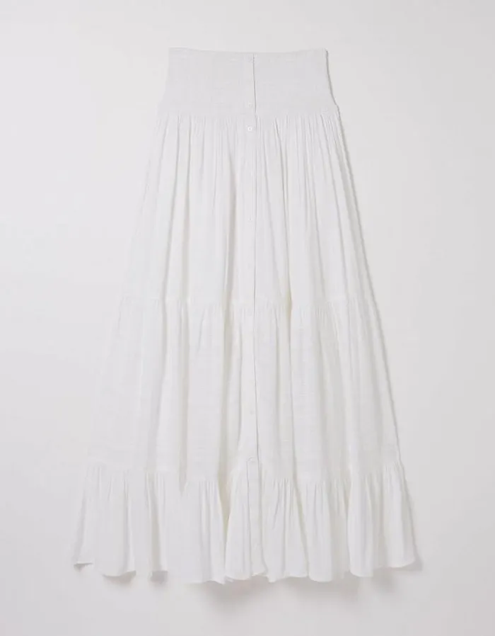 Women FatFace Vacation Shop Rhea Beach Maxi Skirt Ivory