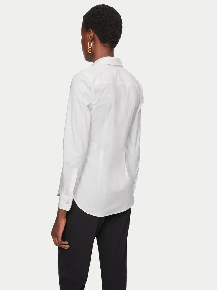 Women Fitted Cotton Shirt White Jigsaw Shirts and Tops