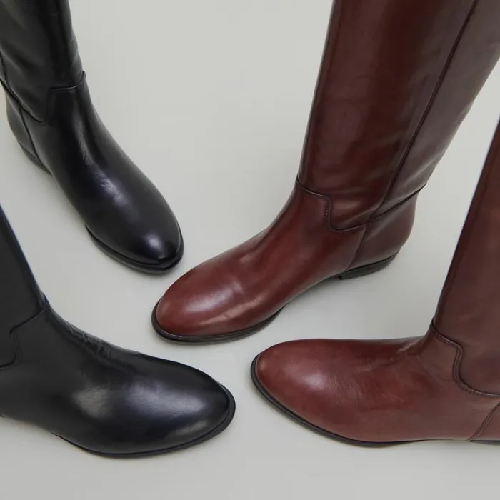 Women Flat Boots Black JONAK Boots Thighhigh Boots