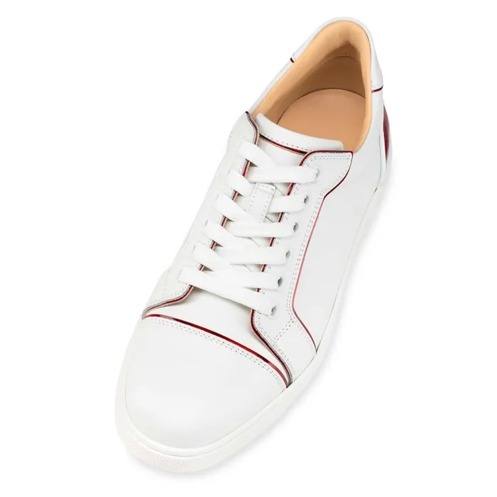 Women Fun Vieira Sneakers 8211 Calf Leather Patent Calf Leather Psychic And Nappa Leather 8211 Bianco Christian Louboutin Sneakers