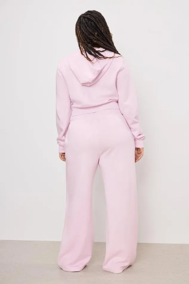 Women GOOD AMERICAN Pants BRUSHED FLEECE WIDE LEGSWEATPANTS Washed Cotton Candy Pink001 Women GOOD AMERICAN Pants BRUSHED FLEECE WIDE LEGSWEATPANTS Washed Cotton Candy Pink001