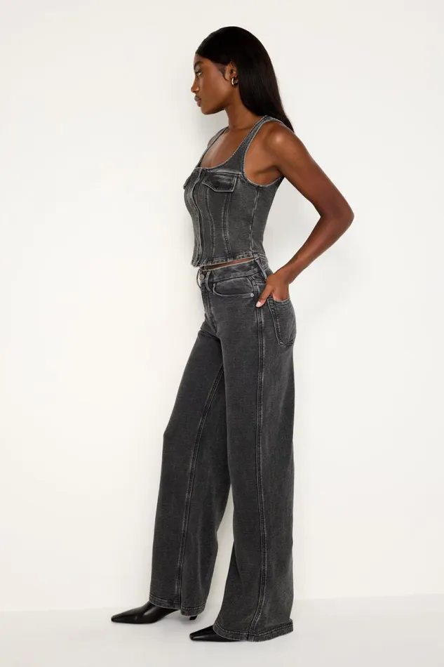 Women GOOD AMERICAN Pants JEANIUS GOOD SKATESWEATPANTS Black322