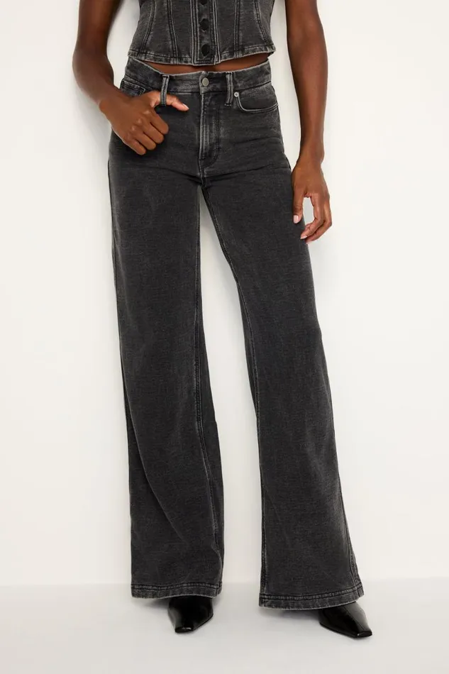 Women GOOD AMERICAN Pants JEANIUS GOOD SKATESWEATPANTS Black322