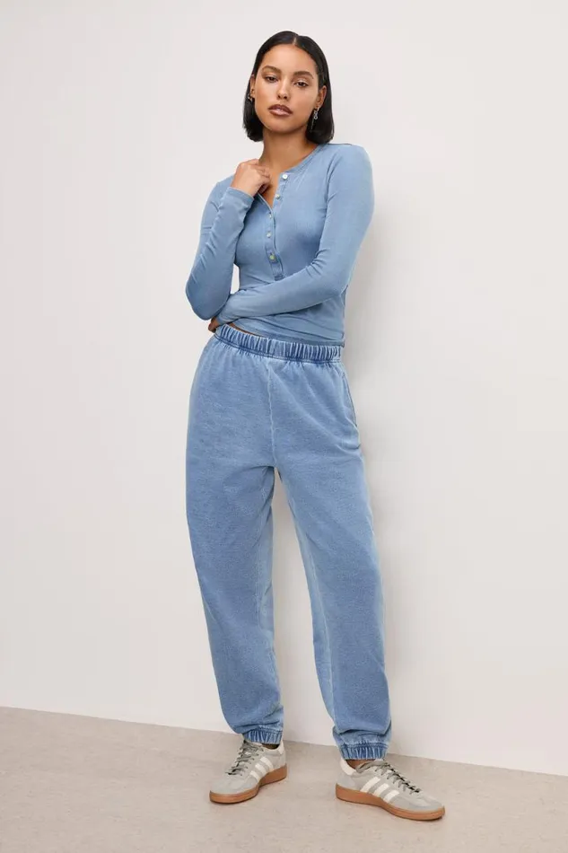 Women GOOD AMERICAN Tops JEANIUS FITTEDHENLEY Indigo376 Women GOOD AMERICAN Tops JEANIUS FITTEDHENLEY Indigo376