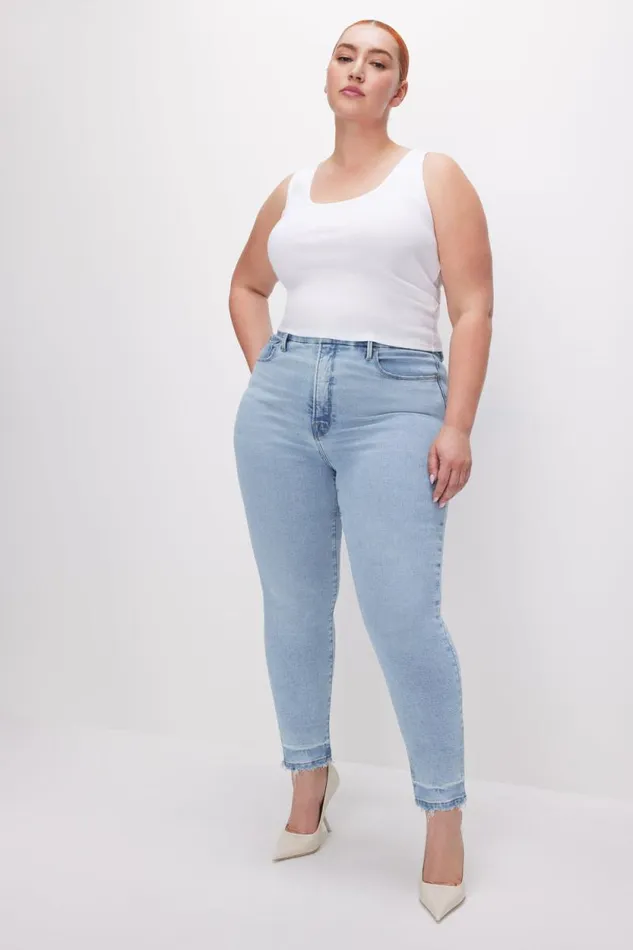 Women GOOD AMERICAN Tops MICRO RIB TANKTOP White001