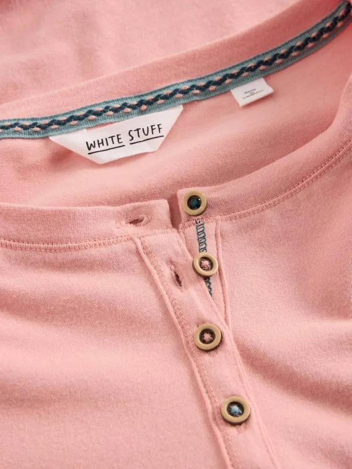 Women Hailey Henley Jersey Top Light Pink White Stuff Nightwear