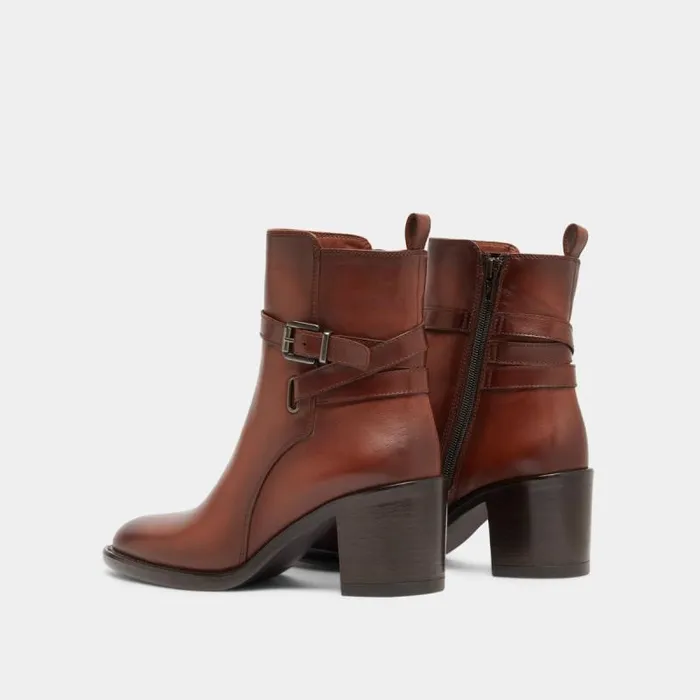 Women Heeled Ankle Boots And Buckles Cognac JONAK Ankle Boots Lowboots