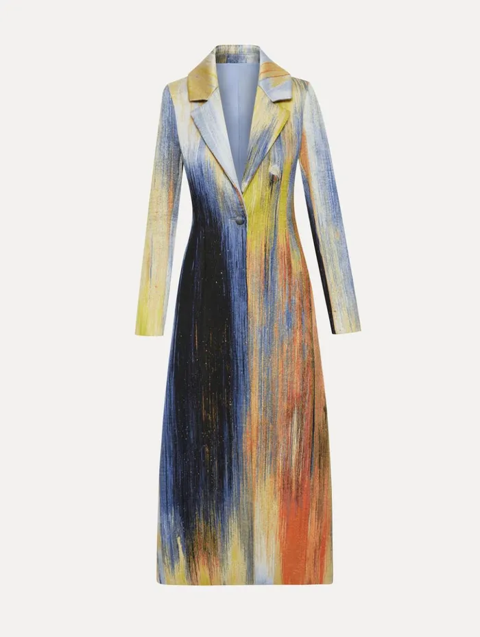 Women Jackets and Coats Oscar De La Renta Abstract Brushstroke Jacquard Coat Calendula Multi Women Jackets and Coats Oscar De La Renta Abstract Brushstroke Jacquard Coat Calendula Multi