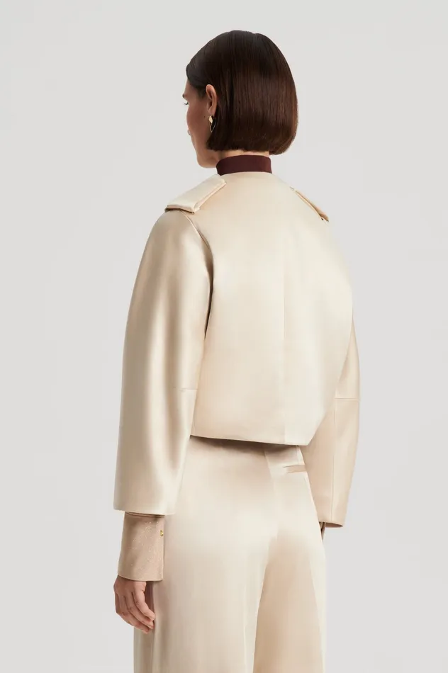 Women Jackets Scanlan Theodore CONTRAST SATIN COCOON JACKET GOLD Women Jackets Scanlan Theodore CONTRAST SATIN COCOON JACKET GOLD