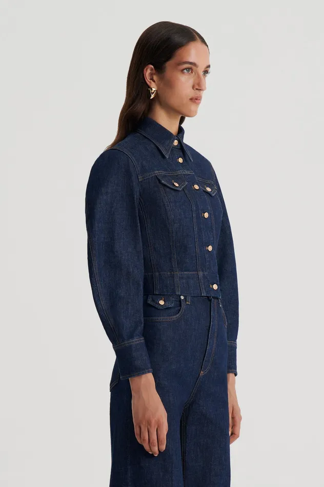 Women Jackets Scanlan Theodore DENIM JACKET INDIGOB Women Jackets Scanlan Theodore DENIM JACKET INDIGOB