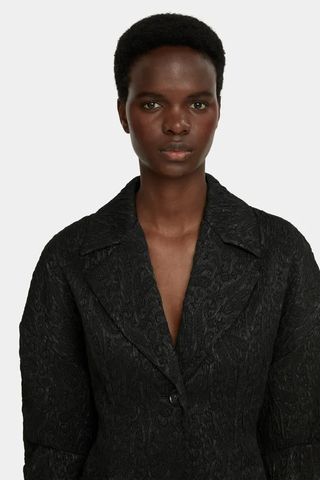 Women Jaya Tailored Dress in Black Seersucker Mikado Jackets And Coats Emilia Wickstead Women Jaya Tailored Dress in Black Seersucker Mikado Jackets And Coats Emilia Wickstead