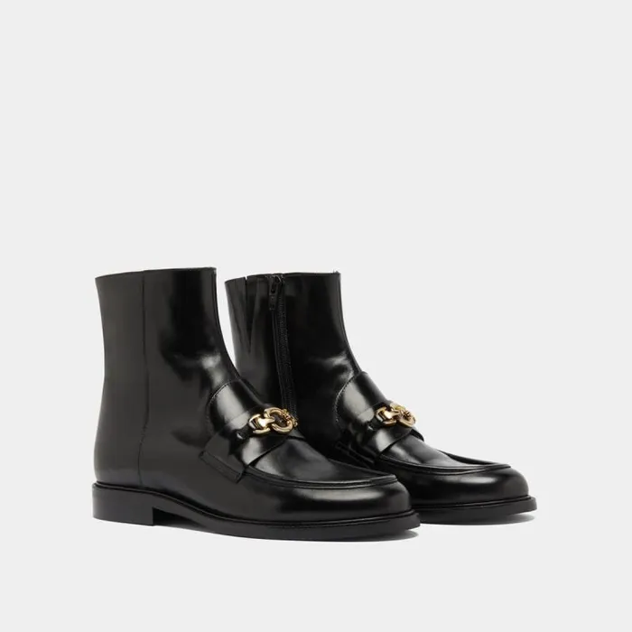 Women Lowboots With Gold Bits Black JONAK Ankle Boots Lowboots Women Lowboots With Gold Bits Black JONAK Ankle Boots Lowboots