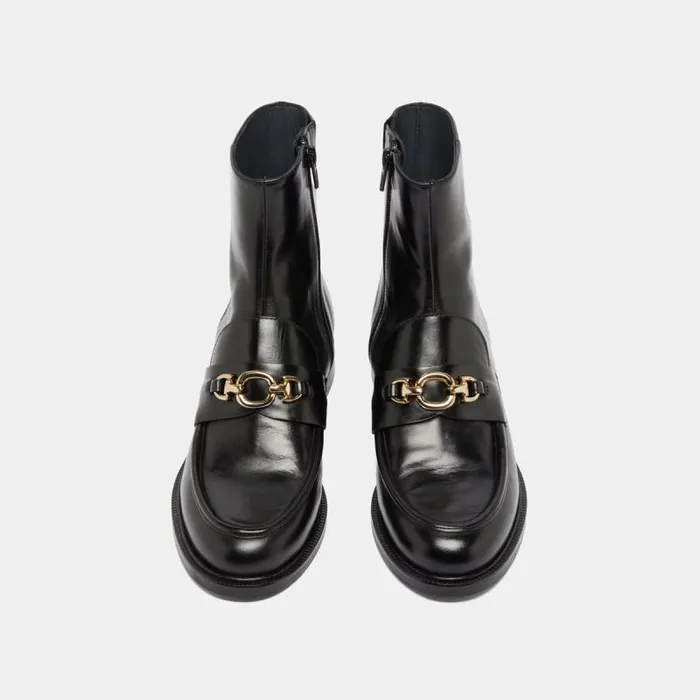 Women Lowboots With Gold Bits Black JONAK Ankle Boots Lowboots Women Lowboots With Gold Bits Black JONAK Ankle Boots Lowboots
