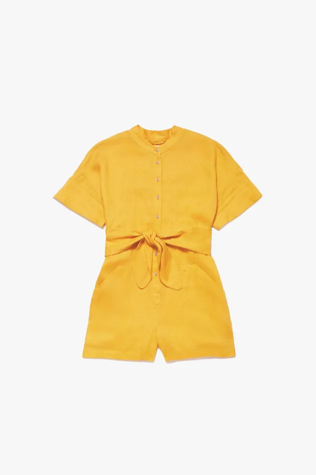 Women Mara Hoffman Extended Sizes Extended Lowri Romper Turmeric Women Mara Hoffman Extended Sizes Extended Lowri Romper Turmeric