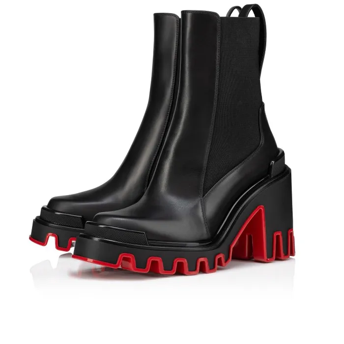 Women Marchacroche Duna 95 Mm Low Boots 8211 Calf Leather 8211 Black Christian Louboutin Boots Women Marchacroche Duna 95 Mm Low Boots 8211 Calf Leather 8211 Black Christian Louboutin Boots