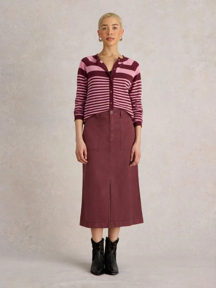 Women Maren Midi Skirt Dk Plum White Stuff Skirts