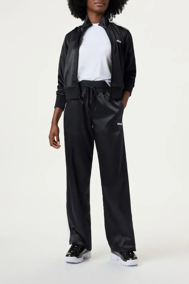 Women Matching Sets Fila Satin Track Pant 013 Blackwhite Women Matching Sets Fila Satin Track Pant 013 Blackwhite