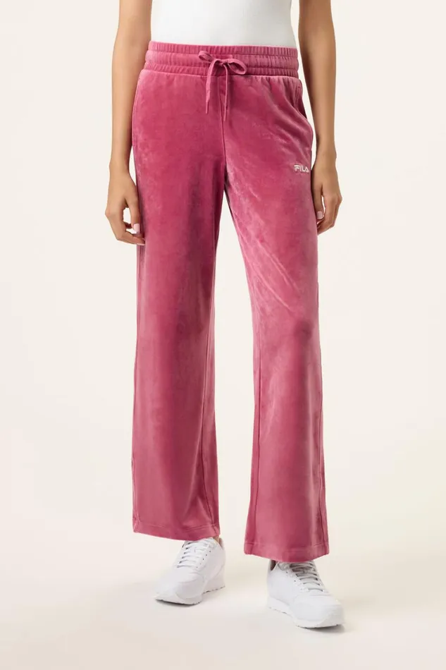 Women Matching Sets Fila Velocity Velour Wide Leg Pant 586 Malagaheather Rosegardenia