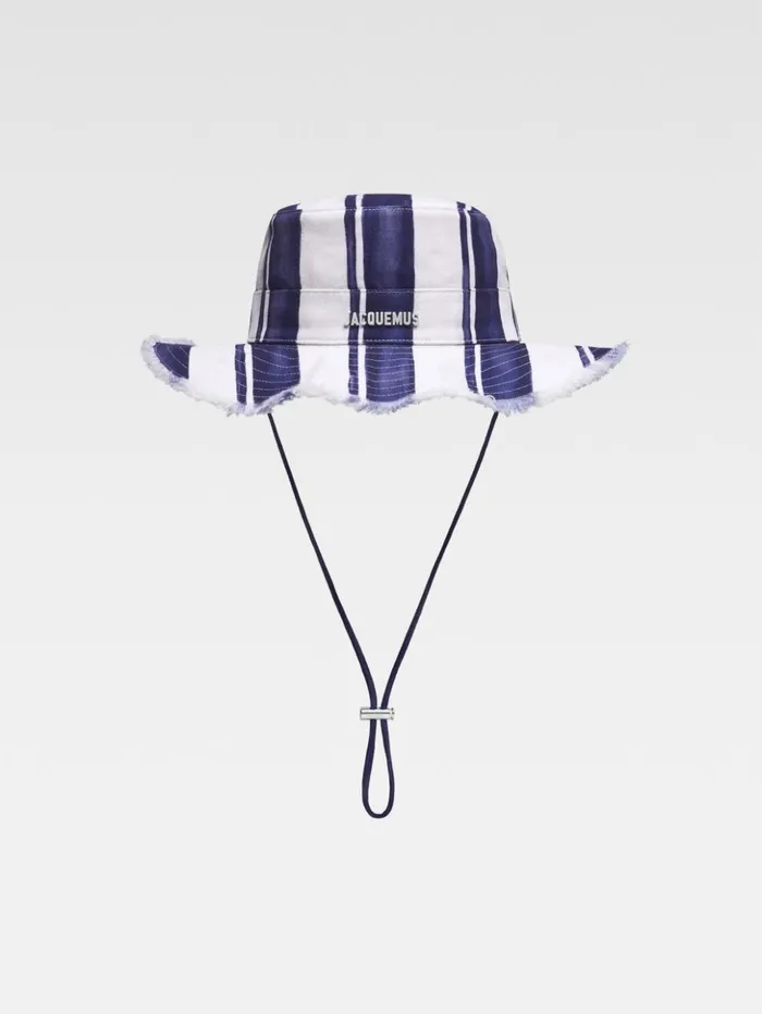 WomenMen Hats JACQUEMUS The Artichaut Bucket Hat Print Rayure Blue