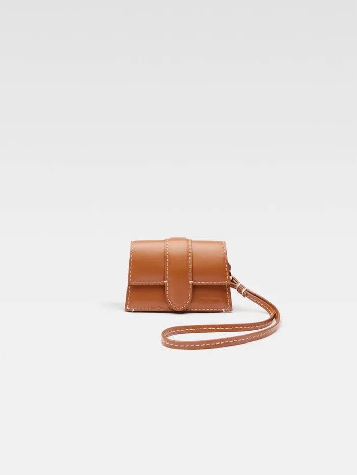 WomenMen Small Leather Goods JACQUEMUS The Bambino Flap Case Light Brown