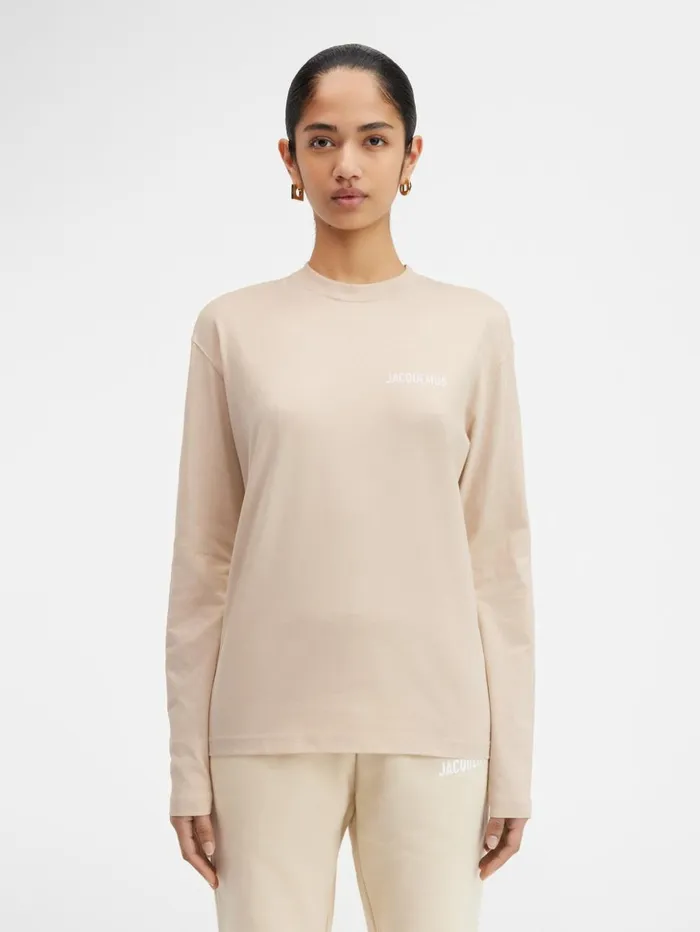 WomenMen Tshirts JACQUEMUS The Longsleeve Tshirt Light Beige WomenMen Tshirts JACQUEMUS The Longsleeve Tshirt Light Beige