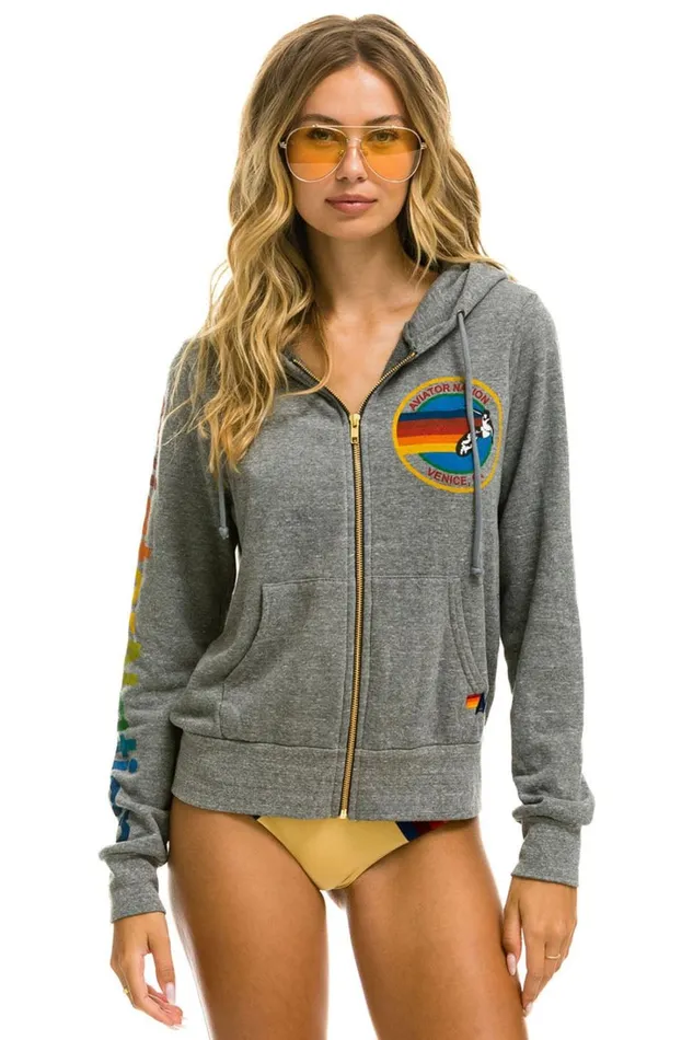 WomenMen Tops Aviator Nation AVIATOR NATION HOODIE 8211 HEATHER GREY