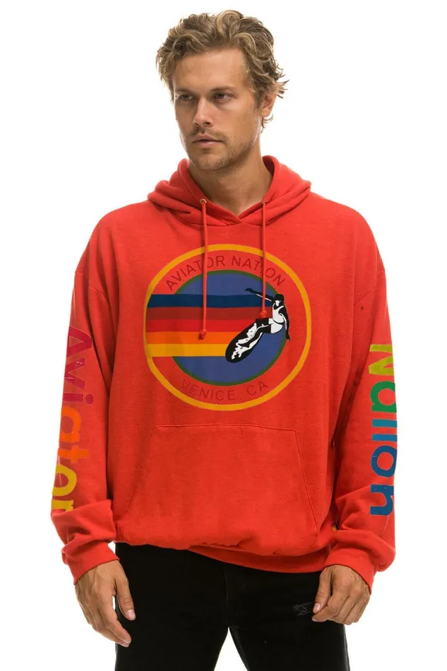 WomenMen Tops Aviator Nation AVIATOR NATION RELAXED PULLOVER HOODIE 8211 RED WomenMen Tops Aviator Nation AVIATOR NATION RELAXED PULLOVER HOODIE 8211 RED