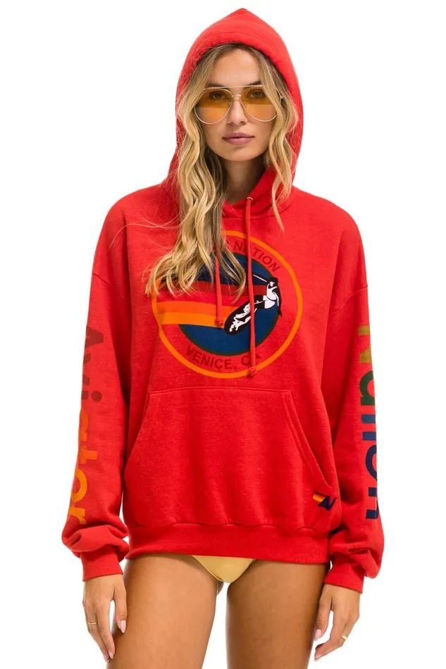 WomenMen Tops Aviator Nation AVIATOR NATION RELAXED PULLOVER HOODIE 8211 RED WomenMen Tops Aviator Nation AVIATOR NATION RELAXED PULLOVER HOODIE 8211 RED
