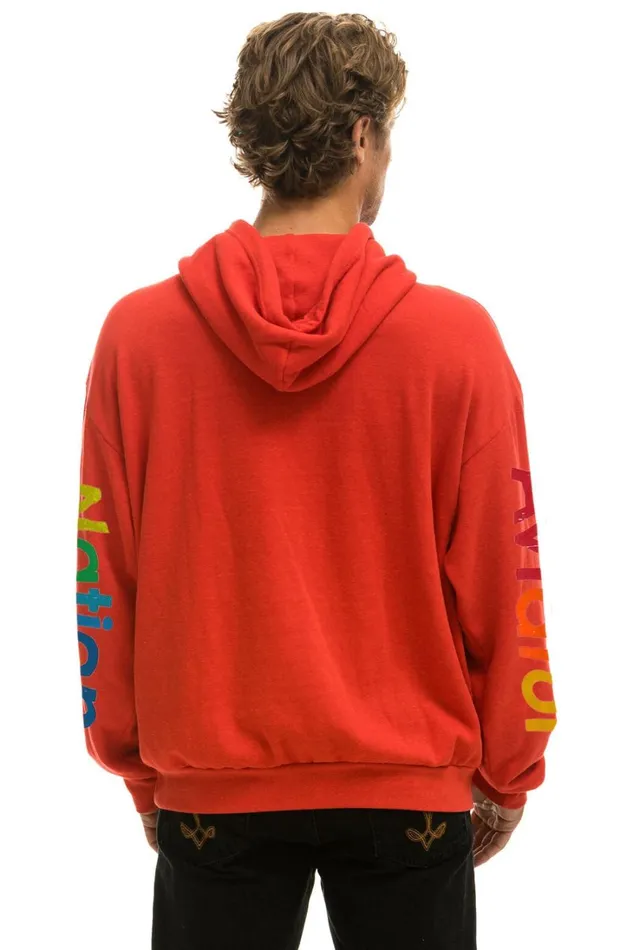 WomenMen Tops Aviator Nation AVIATOR NATION RELAXED PULLOVER HOODIE 8211 RED WomenMen Tops Aviator Nation AVIATOR NATION RELAXED PULLOVER HOODIE 8211 RED