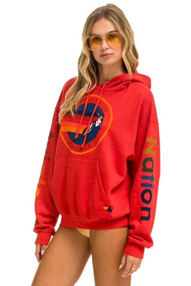 WomenMen Tops Aviator Nation AVIATOR NATION RELAXED PULLOVER HOODIE 8211 RED WomenMen Tops Aviator Nation AVIATOR NATION RELAXED PULLOVER HOODIE 8211 RED