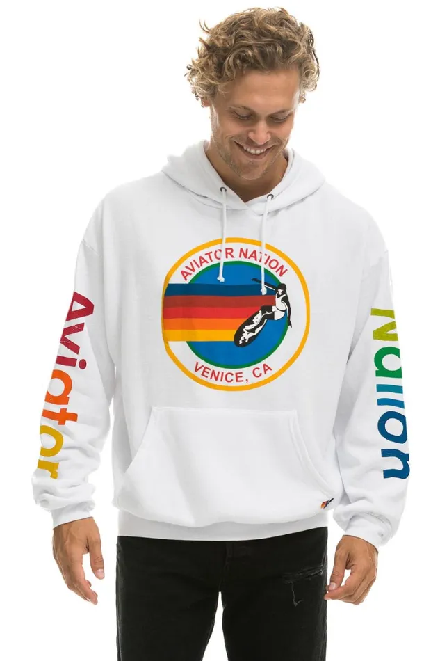 WomenMen Tops Aviator Nation AVIATOR NATION RELAXED PULLOVER HOODIE 8211 WHITE WomenMen Tops Aviator Nation AVIATOR NATION RELAXED PULLOVER HOODIE 8211 WHITE