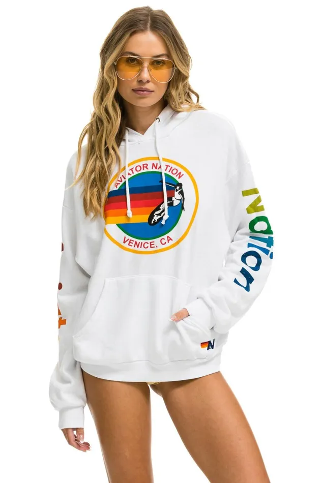 WomenMen Tops Aviator Nation AVIATOR NATION RELAXED PULLOVER HOODIE 8211 WHITE WomenMen Tops Aviator Nation AVIATOR NATION RELAXED PULLOVER HOODIE 8211 WHITE