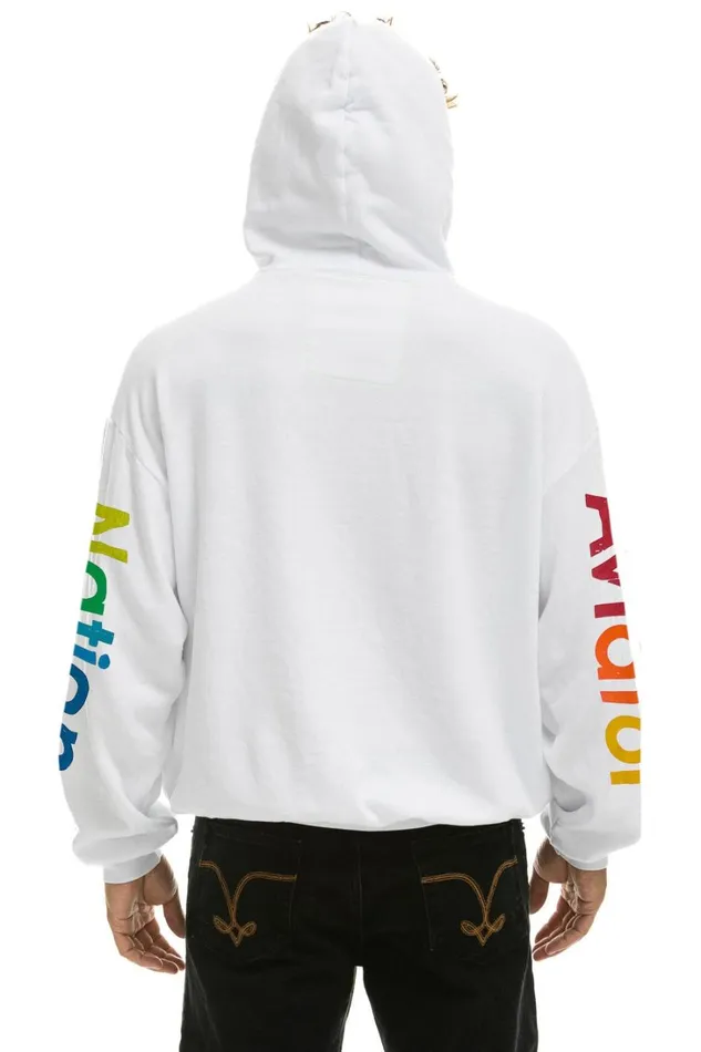 WomenMen Tops Aviator Nation AVIATOR NATION RELAXED PULLOVER HOODIE 8211 WHITE WomenMen Tops Aviator Nation AVIATOR NATION RELAXED PULLOVER HOODIE 8211 WHITE