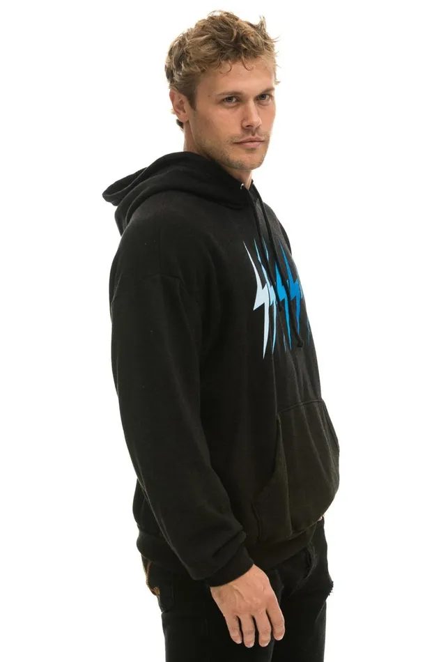 WomenMen Tops Aviator Nation BOLT GRADIENT RELAXED PULLOVER HOODIE 8211 BLACK BLUE WomenMen Tops Aviator Nation BOLT GRADIENT RELAXED PULLOVER HOODIE 8211 BLACK BLUE